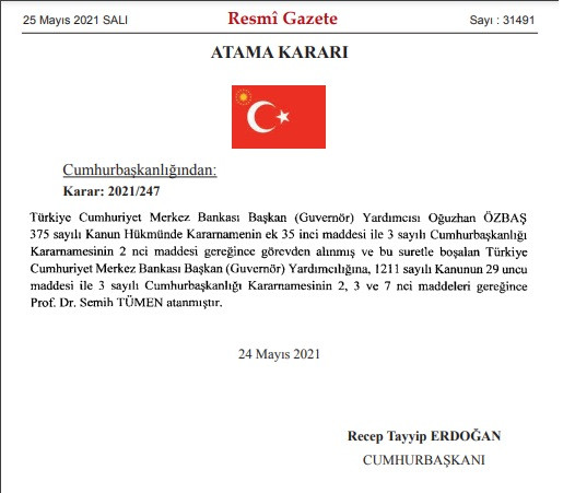 Merkez Bankası Başkan Yardımcısı Özbaş görevden alındı - Resim : 1