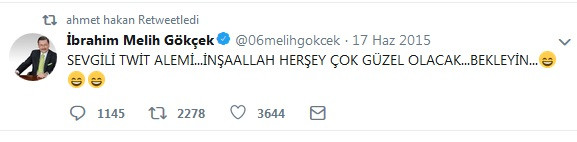 Melih Gökçek'ten sosyal medyayı sallayan 'Her şey çok güzel olacak' tweeti - Resim : 1