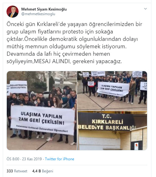 Kırklareli'ndeki ulaşıma yapılan zam protesto edildi - Resim : 1