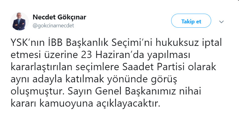 Saadet Partisi’nden İstanbul kararı - Resim : 1