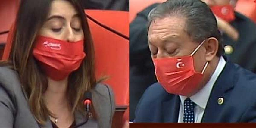 CHP'li vekillerin maskeleri dikkat çekti - Resim : 1