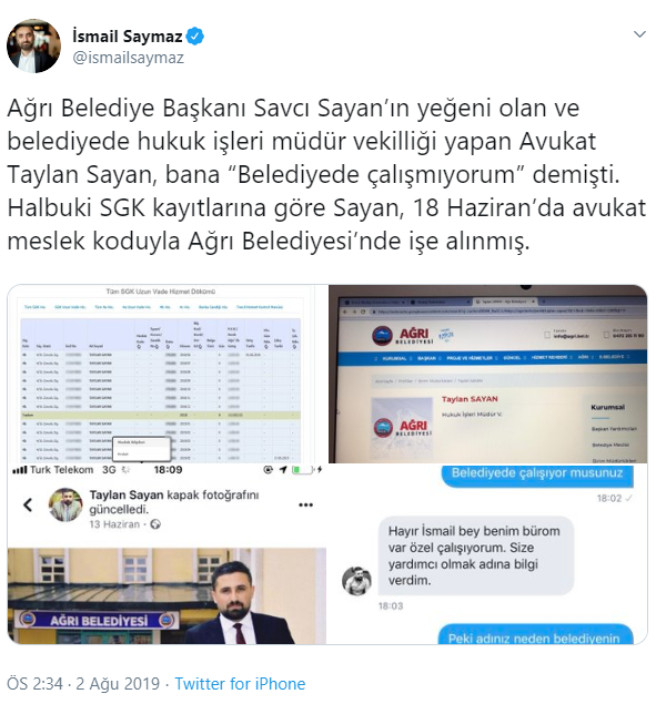 İsmail Saymaz'dan AKP'li Belediye Başkanına bir şok daha... - Resim : 1