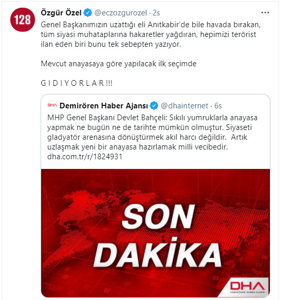&Ouml;zg&uuml;r &Ouml;zel'den, Devlet Bah&ccedil;eli'ye 'Anayasa' yanıtı - Resim : 1