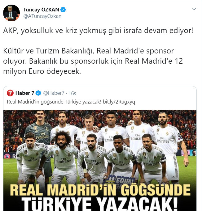 Kültür ve Turizm Bakanlığı Real Madrid'e sponsor mu oluyor? - Resim : 1