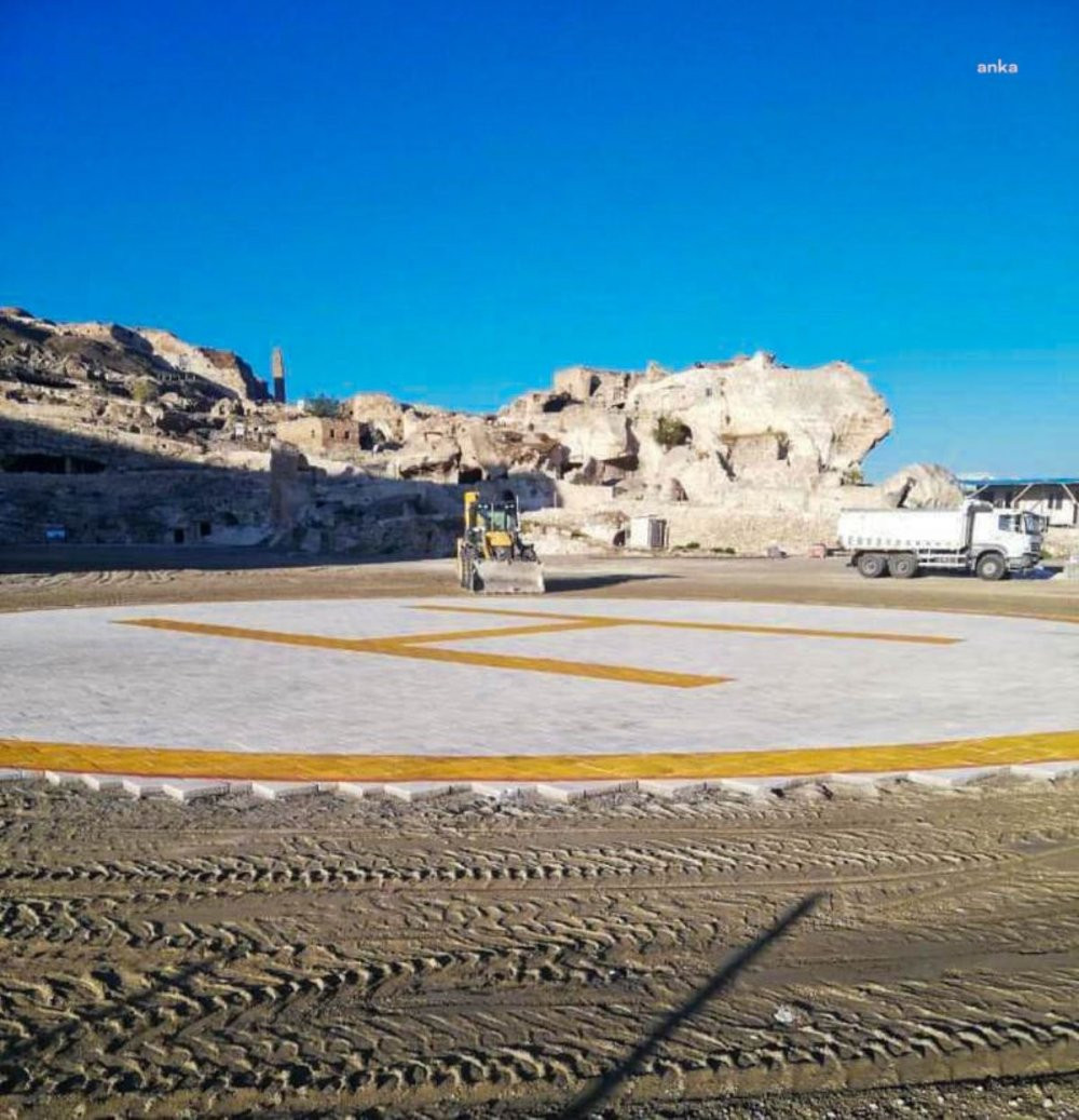 Hasankeyf'e Erdoğan gelecek diye helikopter pisti yapıldı - Resim : 1