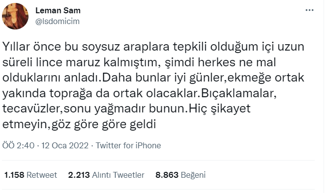 Twitter Leman Sam'ın tweetini sildi - Resim : 1