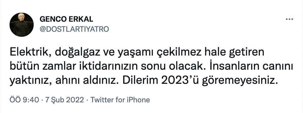 Genco Erkal: Elektrik, doğalgaz faturaları iktidarınızın sonu olacak - Resim : 1