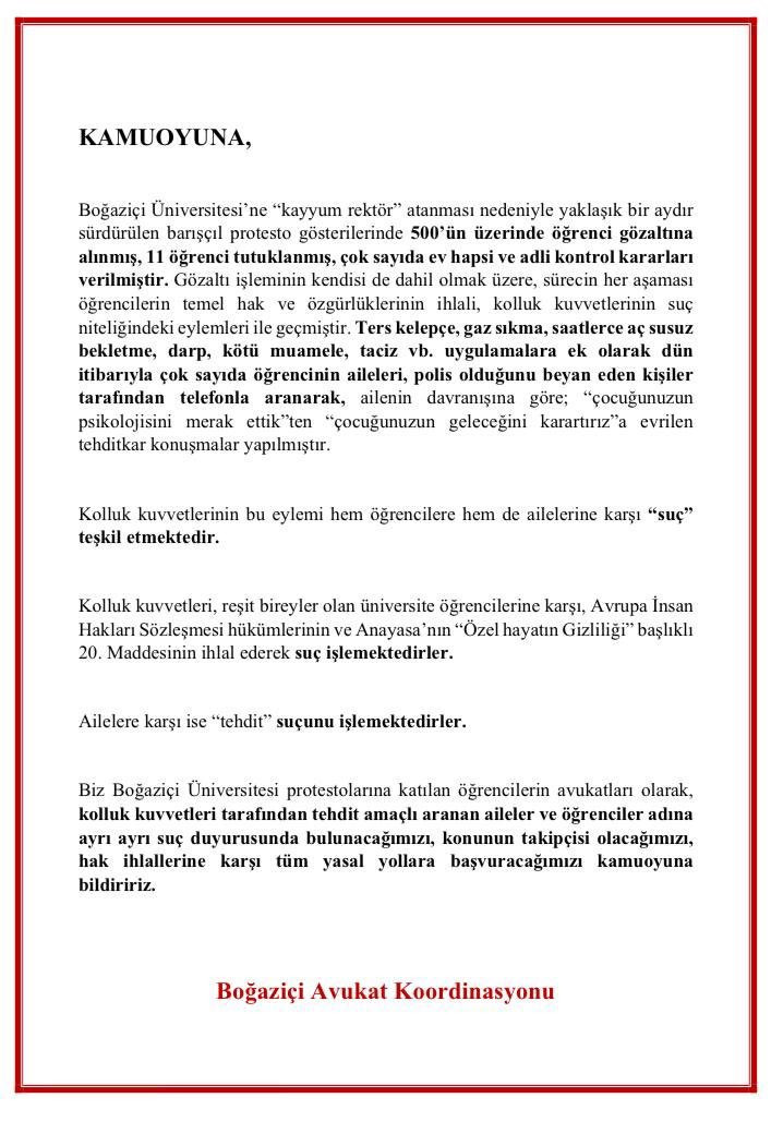 Boğaziçi Üniversitesi öğrencilerinin aileleri polis tarafından aranıp tehdit mi ediliyor? - Resim : 1