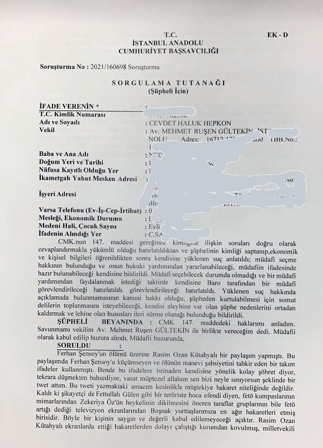 Rasim Ozan K&uuml;tahyalı'yı şikayet ettiğine pişman etti - Resim : 2