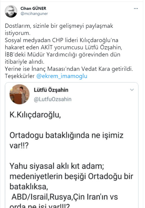 Kılıçdaroğlu'na hakaret eden İBB müdürü görevden alındı - Resim : 2