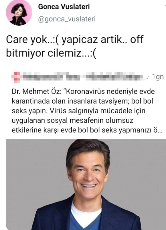 Gonca Vuslateri, Dr. Mehmet Öz'ün 'bol bol cinsel ilişkiye girin' önerisine uyacağını söyledi - Resim : 1