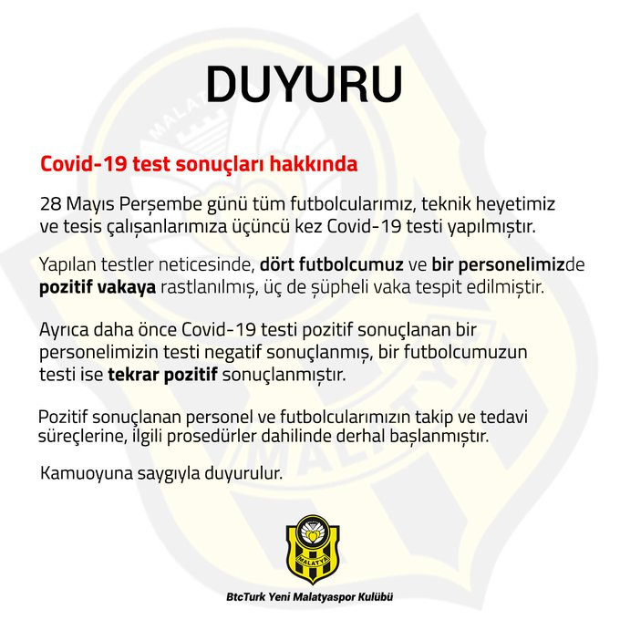 Yeni Malatyaspor’da koronavirüs şoku - Resim : 1