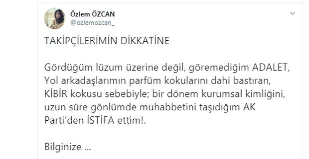 AKP eski MKYK üyesi Özlem Özcan istifa etti! - Resim : 1