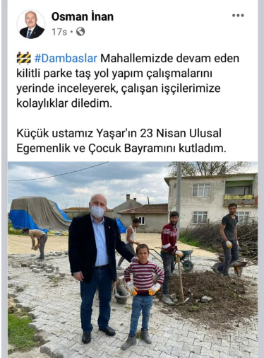 AKP'li Başkan Osman İnan, çocuk işçiyi, 'küçük ustamız' diye tanıttı - Resim : 1