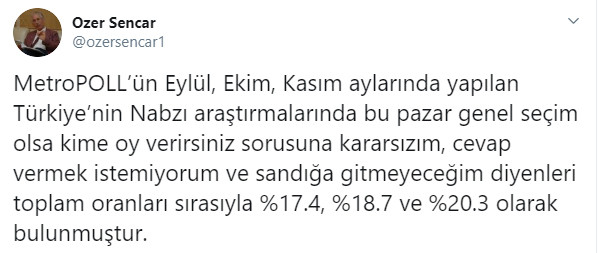 MetroPOLL Araştırma'dan flaş anket açıklaması - Resim : 1