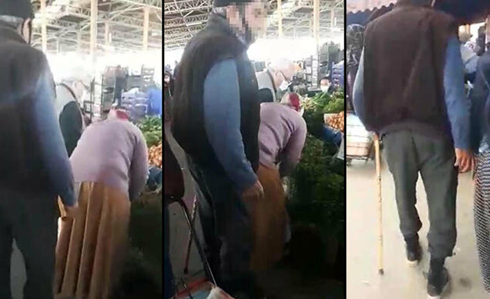 Pazara gelen kadınları taciz eden bastonlu adam, gözaltına alındı - Resim : 1
