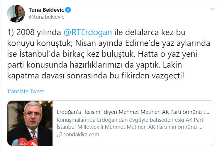 'Erdoğan'la yeni parti kurmak için çalışma yaptık' - Resim : 1