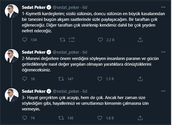 Sedat Peker, Süleyman Soylu ile ilgili paylaşım yapacak - Resim : 1