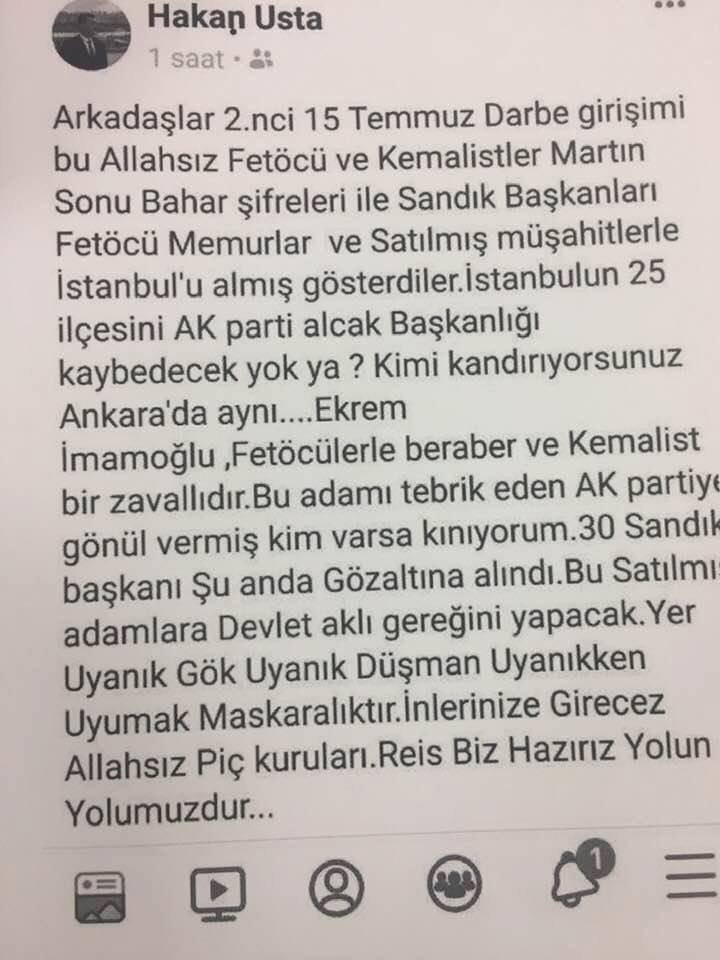 Devletin müdüründen AKP’ye oy vermeyenlere skandal tehdit ve küfürler - Resim : 1