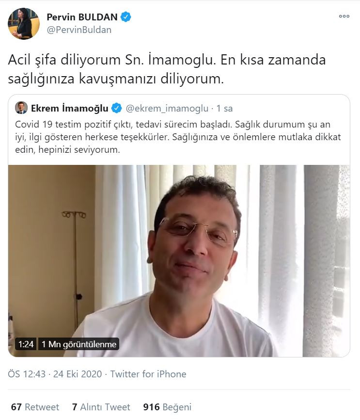 HDP'den İmamoğlu'na geçmiş olsun mesajı - Resim : 1