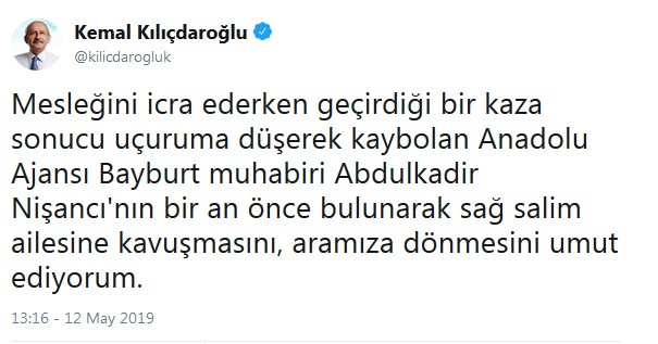 Kılıçdaroğlu'ndan kayıp gazeteci Nişancı için açıklama - Resim : 1