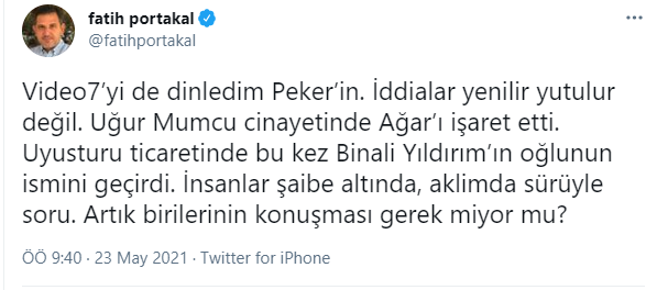 Fatih Portakal'dan Sedat Peker'in iddialarına ilişkin açıklama - Resim : 1