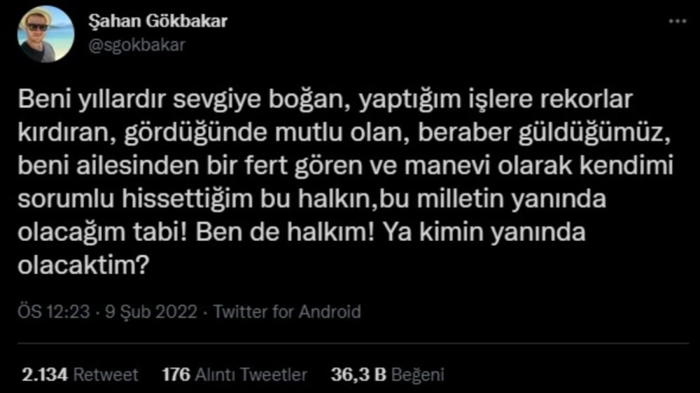 Ünlü komedyen Şahan Gökbakar: Sorumlu hissettiğim bu halkın yanında olacağım - Resim : 1