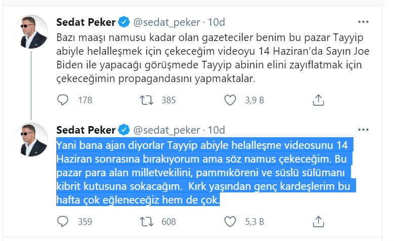 Sedat Peker, 'Erdoğan ile helalleşme' videosu için tarih verdi... 'Çok eğleneceğiz' - Resim : 1