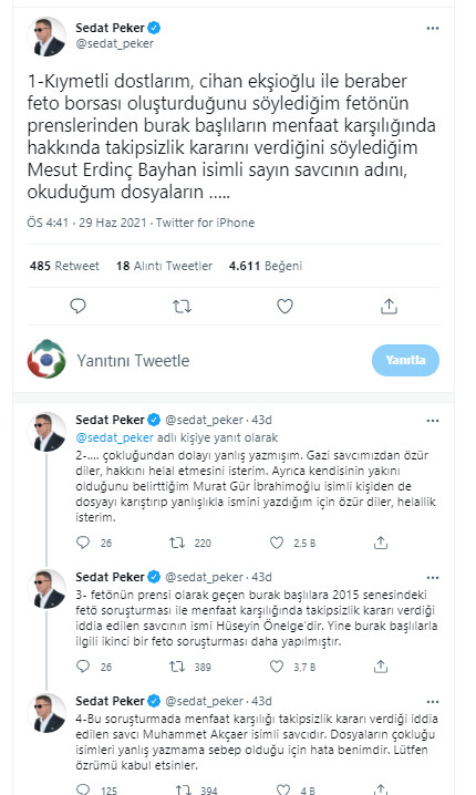 Sedat Peker'den flaş paylaşımlar... FETÖ'nün prensini kurtaran savcı kim? - Resim : 1