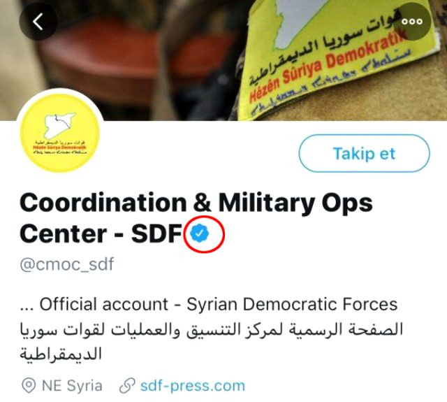 Twitter'dan terör örgütü YPG'ye 'mavi tik' - Resim : 1