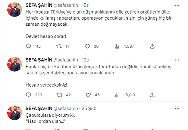 AKP'li isim Fenerbahçe ve Beşiktaş taraftarına küfür ederek tehditler savurdu - Resim : 1