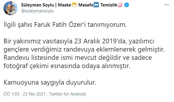 Süleyman Soylu: Thodex'in sahibi Fatih Faruk Özer'i tanımıyorum - Resim : 1