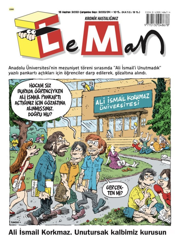 LeMan'ın bu haftaki kapağı: Ali İsmail Korkmaz - Resim : 1