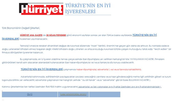 Hürriyet'ten; satılık haber ve röportaj - Resim : 1