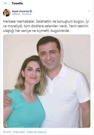 Başak Demirtaş eşi Selahattin Demirtaş ile yaptığı telefon görüşmesinden sonra açıklama yaptı - Resim : 1