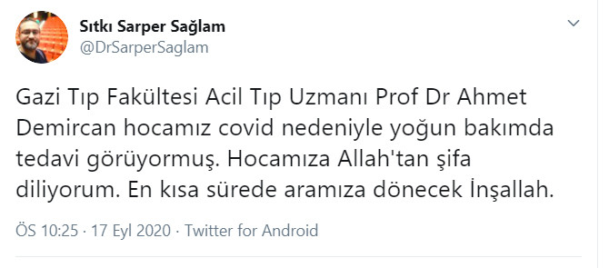 Koronavirüse yakalanan Bilim kurulu üyesi Prof. Dr. Ahmet Demircan hakkında şok gerçek - Resim : 1