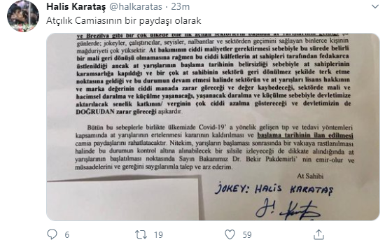 Ünlü jokey Halis Karataş'tan Tarım Bakanı'na çağrı - Resim : 1