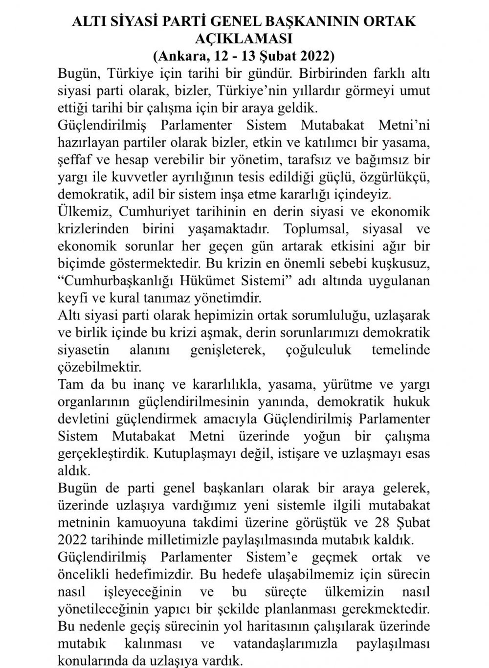 Altı muhalefet partisi lideri, CHP lideri Kılıçdaroğlu'nun çağrısıyla bir araya geldi - Resim : 6