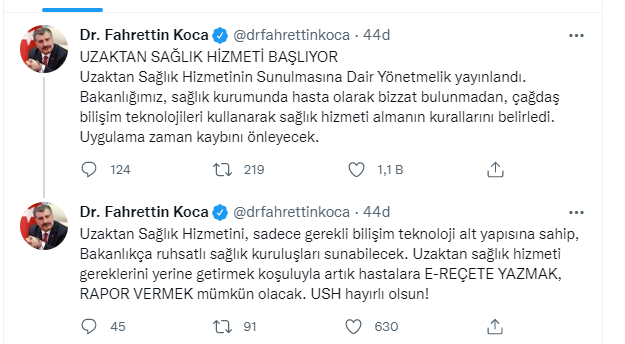 Bakan Koca'dan uzaktan sağlık hizmeti yönetmeliğine ilişkin açıklama - Resim : 1