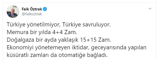 CHP Sözcüsü Öztrak: İktidar zamları otomatiğe bağladı - Resim : 1