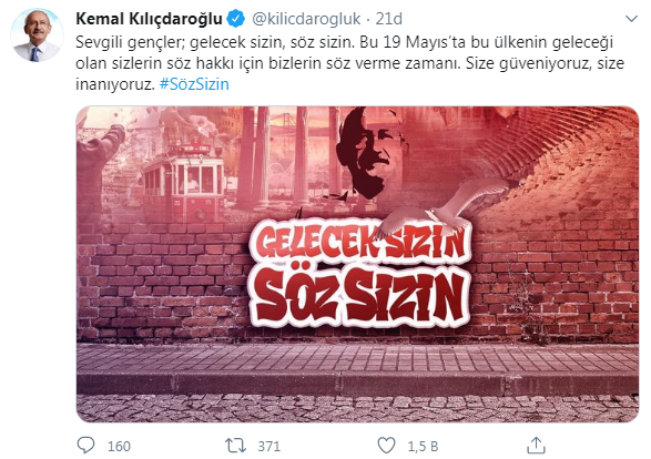 CHP Lideri'nden dikkat çeken 19 Mayıs mesajı: Gelecek sizin, söz sizin... - Resim : 1