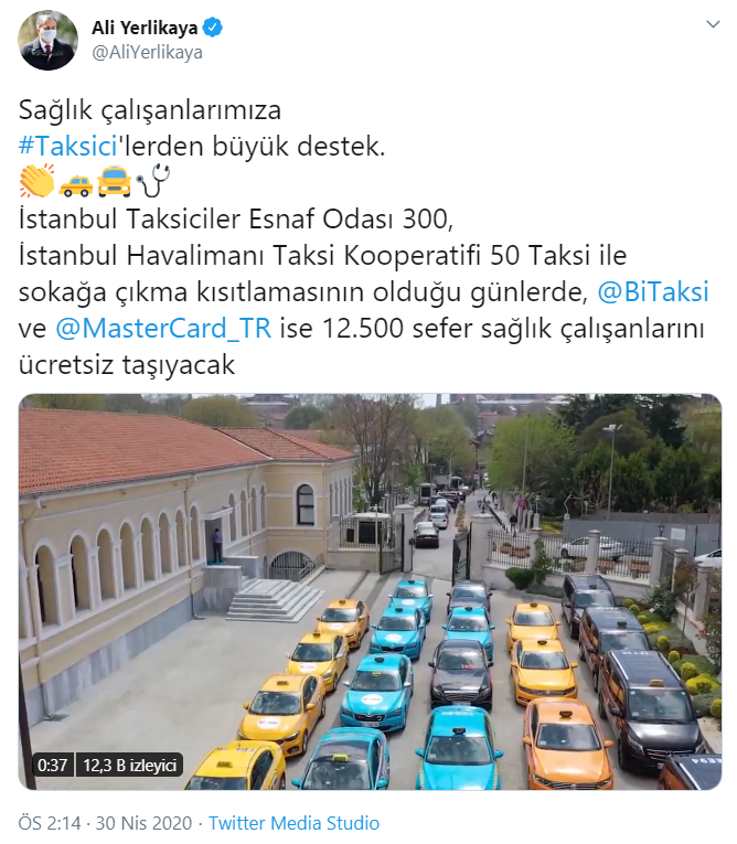 Sokağa çıkma yasağında sağlık çalışanlarına taksiler ücretsiz olacak - Resim : 1