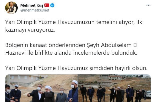 AKP'li başkan yüzme havuzunun temelini Şeyh ile inceledi - Resim : 1