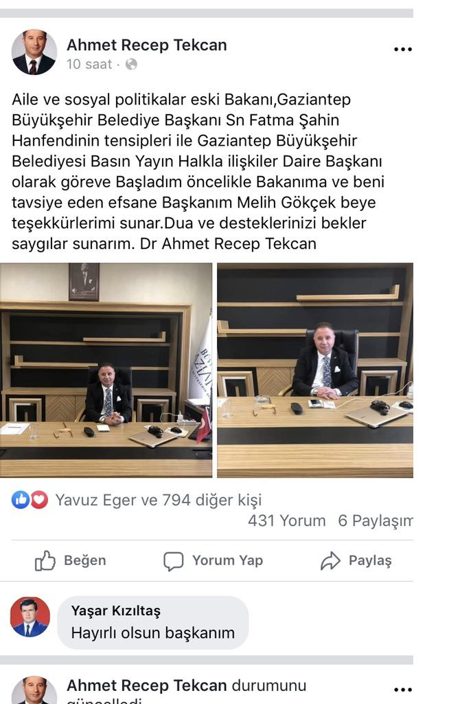 Melih Gökçek'in referansıyla Daire Başkanı olmuştu: 'FETÖ' paylaşımları... - Resim : 2