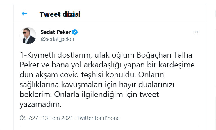 Sedat Peker'den kötü haber - Resim : 1