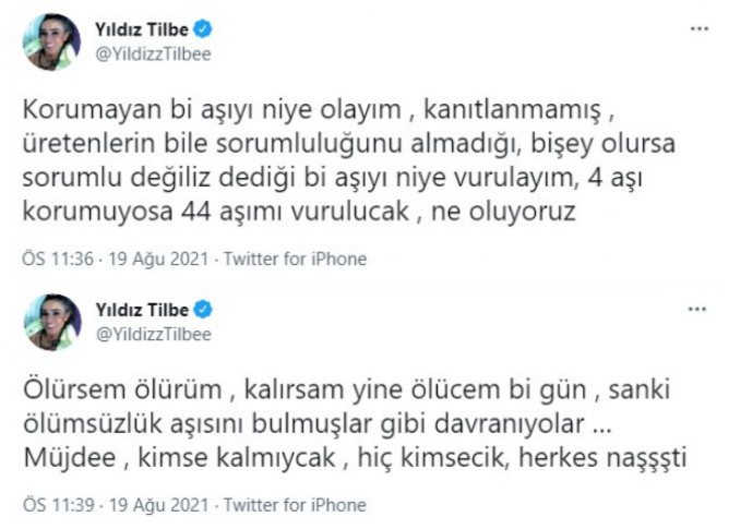 Yıldız Tilbe: Aşı olmayacağım, ölürsem ölürüm - Resim : 1