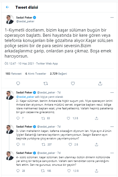 Sedat Peker; Süleyman Soylu ve o mahkeme başkanını hedef aldı: Kafama sıkacağım diyorum - Resim : 1