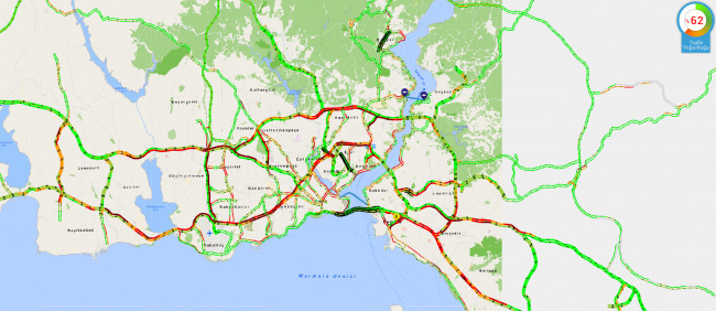 İstanbul'da trafik kilitlendi - Resim : 1