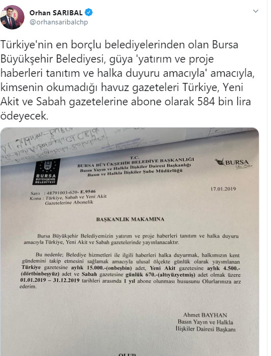 AKP'li belediyenin aylık gazete abonelik ücreti dudak uçuklattı - Resim : 5