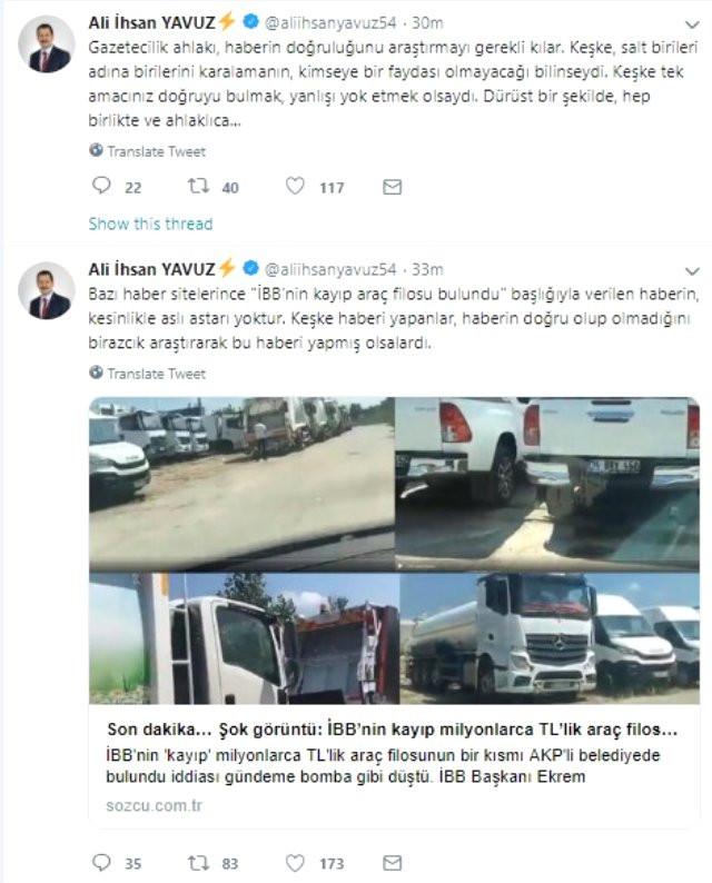 AKP'den 'İBB'nin kayıp araç filosu bulundu' iddiasına yanıt - Resim : 1